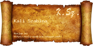 Kali Szabina névjegykártya
