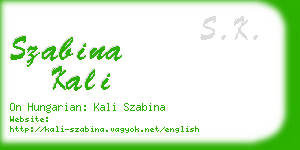 szabina kali business card